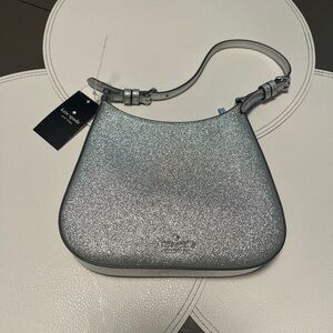 Kate Spade Silver Shoulder Bag with Glitter Finish